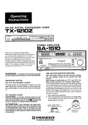Pioneer SA-1510 Operating Instructions Manual