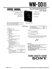 Sony WM-DDIII Service Manual