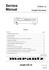 Marantz 74 CD10 Service Manual