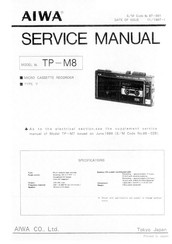 Aiwa TP-M8 Quick Start Manual