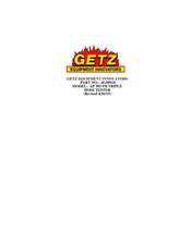 Getz Equipment Innovators 4G58918 Manual