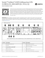 Vertiv Liebert GXT5LI-10KGVRT3UXLN Quick Installation Manual