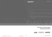 Sony DAV X1 - Platinum DVD Dream Home Theater System Operating Instructions Manual