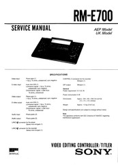Sony RM-E700 Service Manual