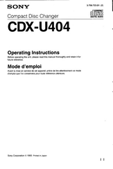Sony CDX-U404 Operating Instructions Manual