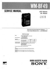 Sony WM-BF49 Service Manual