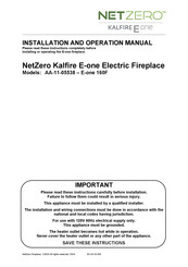 NetZero Kalfire E-one 160F Installation And Operation Manual