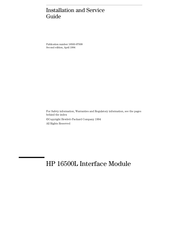 HP 16500L Installation And Service Manual