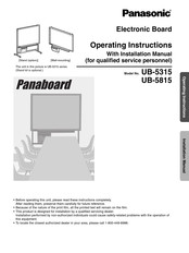 Panasonic Panaboard UB-5815 Operating Instructions Manual