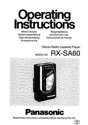 Panasonic RX-SA60 Operating Instructions Manual