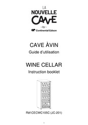 CONTINENTAL EDISON La Nouvelle Cave CECWC105C Instruction Booklet