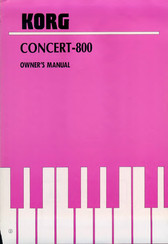 Korg Concert-800 Owner's Manual