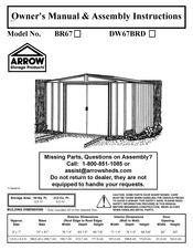 Arrow Storage Products BR67 Owner's Manual & Assembly Instructions