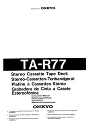 Onkyo TA-R77 Instruction Manual