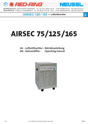 RED-RING NEUSSL AIRSEC 125 Operating Manual