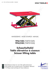 MW TOOLS 758701050 Manual