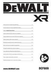 DeWalt XR DCF809 Original Instructions Manual