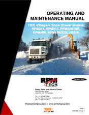Tenco RPM TECH RPM40R Operating And Maintenance Manual