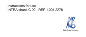 KaVo INTRA shank C 09 Instructions For Use Manual
