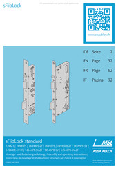 Assa Abloy MSL sFlipLock standard 114421 Assembly Instructions Manual