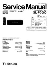 Technics SL-P2000 Service Manual