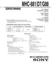 Sony MHC-G88 Service Manual