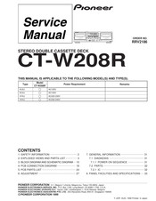 Pioneer CT-W208R - Dual Cassette Deck Service Manual