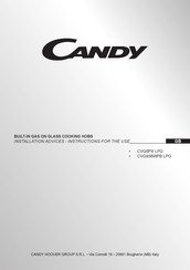Candy CVG938WPB LPG Instructions For The Use - Installation Advices