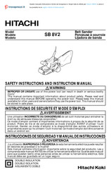 Hitachi Koki SB 8V2 Safety Instructions And Instruction Manual