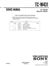 Sony TC-W431 Service Manual