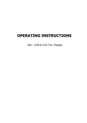 CAE 2765 Operating Instructions Manual