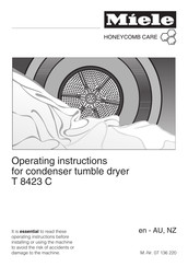 Miele T 8423 C Operating Instructions Manual