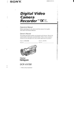 Sony Handycam DCR-VX700 Operation Manual