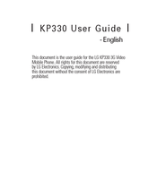 LG KP330 User Manual