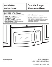 GE JVM7195EK6ES Installation Instructions Manual
