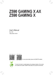 Gigabyte Z590 GAMING X AX User Manual