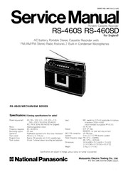 Panasonic National RS-460SD Service Manual