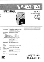 Sony WM-A52 Service Manual