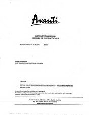 Avanti BD555 Instruction Manual