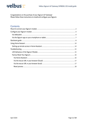 Velbus VMBSIG-20 Install Manual