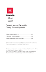 Toyota Mirai 2022 Owner's Manual