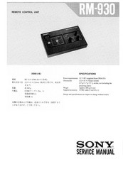 Sony RM-930 Service Manual