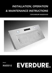 Everdure RUES512 Installation, Operation & Maintenance Instructions Manual