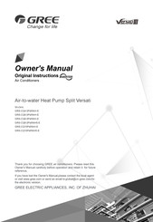 Gree Versati GRS-CQ8.0Pd/NhH5-E Owner's Manual