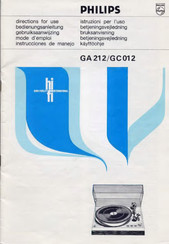 Philips GA 212 Directions For Use Manual