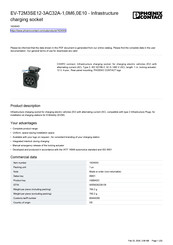 Phoenix Contact EV-T2M3SE12-3AC32A-1,0M6,0E10 Manual