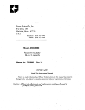Forma Scientific 3980 Instruction Manual