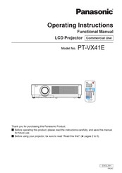 Panasonic PT-VX400NT Operating Instructions Manual