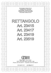 Gessi RETTANGOLO 23419 Manual