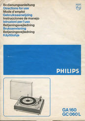 Philips GA160 Directions For Use Manual